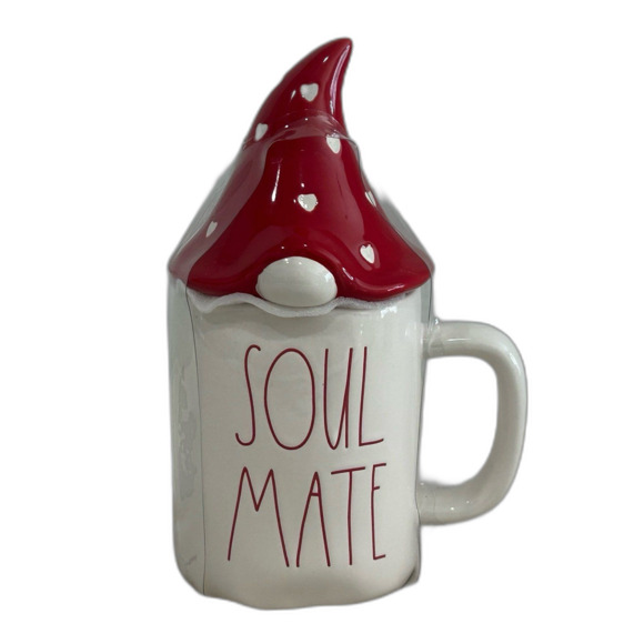 Rae Dunn Artisan Collection by Magenta “ Soul Mate” Ceramic Gnome Mug w/ Lid. - Picture 7 of 8